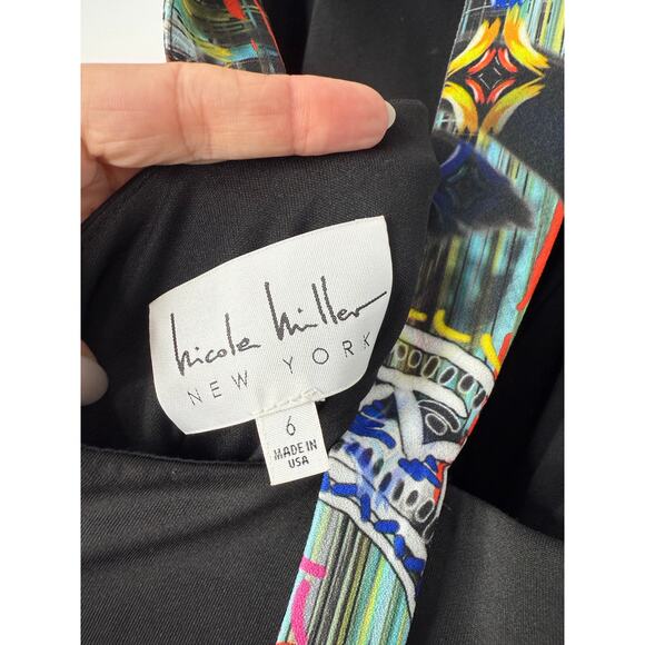 Nicole Miller New York Abstract Print Sheath Dress Size 6 Made in USA - Picture 11 of 11